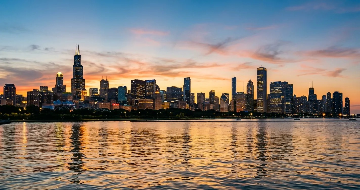 Lugares que visitar en Chicago - Vista panorámica del skyline desde el lago Michigan en 2026
