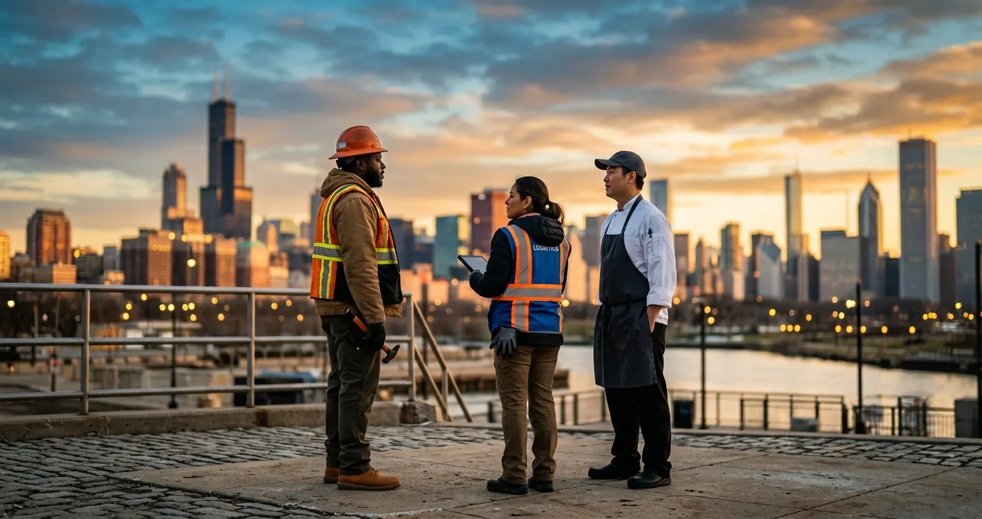 Ofertas de empleo en Chicago Illinois - trabajadores de construcción, almacén y restaurante en la ciudad