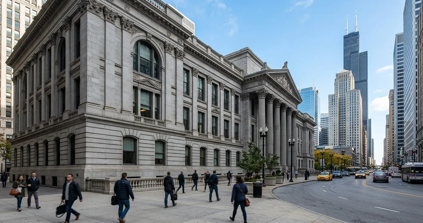 Condado de Cook en Chicago - edificio de oficinas gubernamentales en el centro de la ciudad