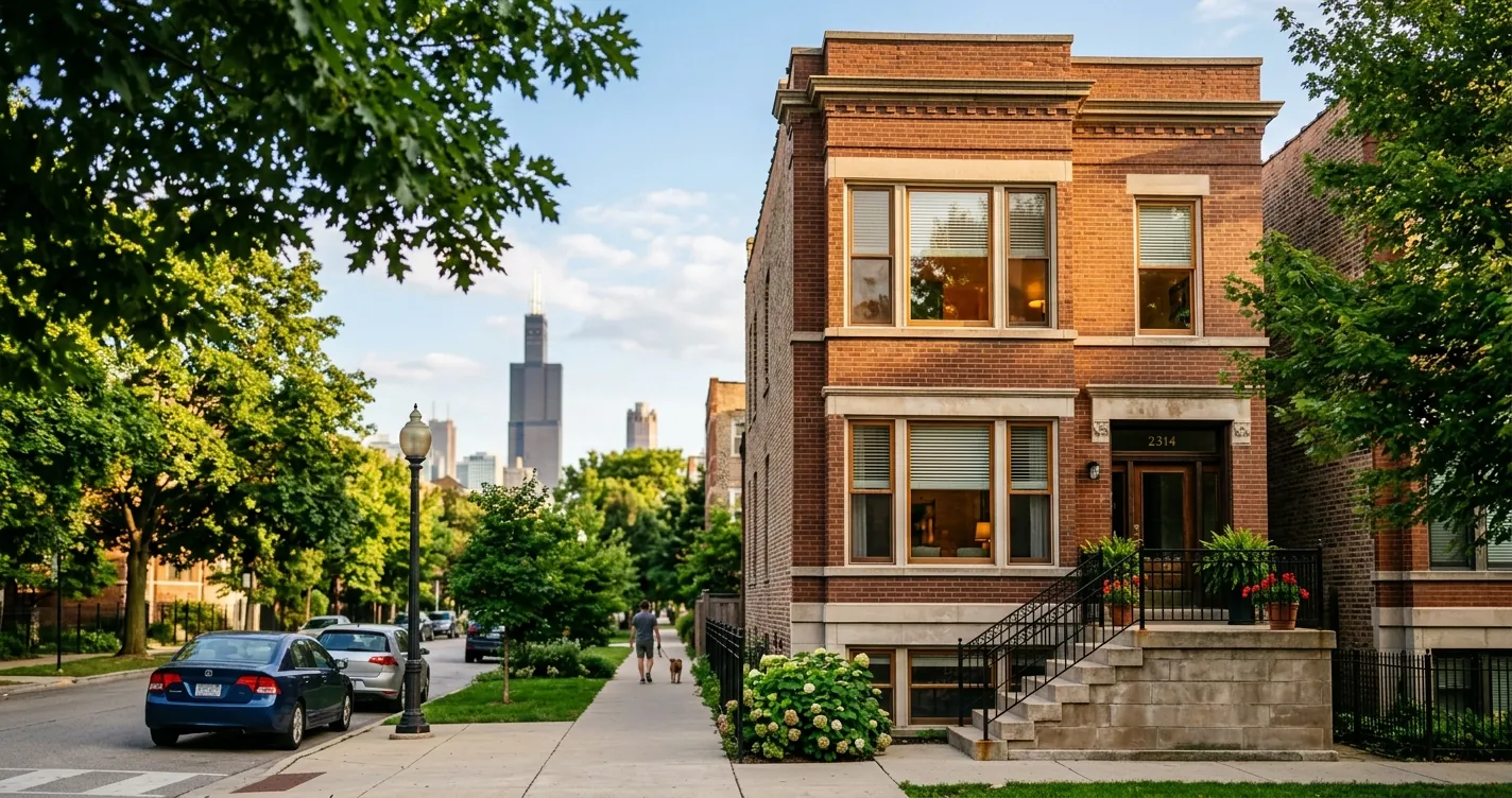 Edificio residencial en un barrio de Chicago donde los inquilinos pueden solicitar ayuda para pagar renta en Chicago