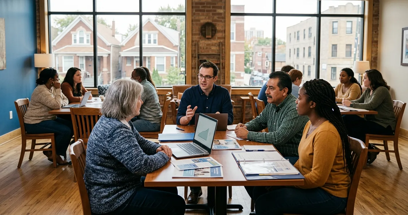 Organizaciones comunitarias en Chicago atendiendo a familias hispanas en un centro de recursos